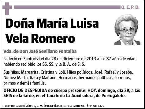 VELA ROMERO,MARIA LUISA