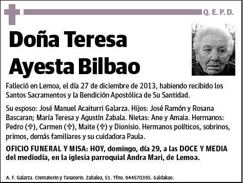 AYESTA BILBAO,TERESA