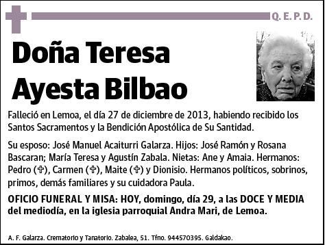 AYESTA BILBAO,TERESA