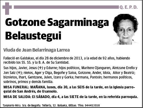 SAGARMINAGA BELAUSTEGUI,GOTZONE