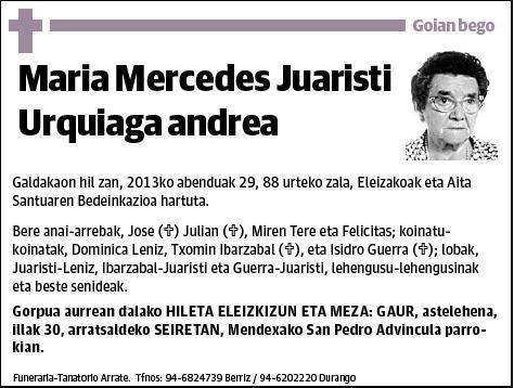 JUARISTI URQUIAGA,Mª MERCEDES