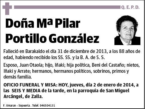 PORTILLO GONZALEZ,Mª PILAR