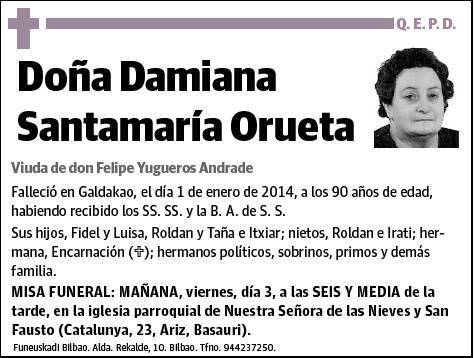 SANTAMARIA ORUETA,DAMIANA