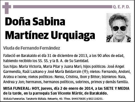 MARTINEZ URQUIAGA,SABINA