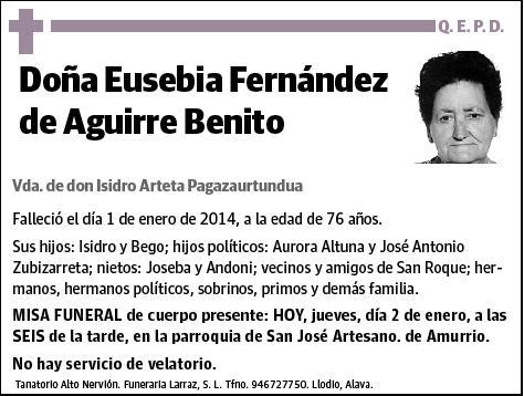 FERNANDEZ DE AGUIRRE BENITO,EUSEBIA