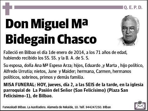 BIDEGAIN CHASCO,MIGUEL Mª