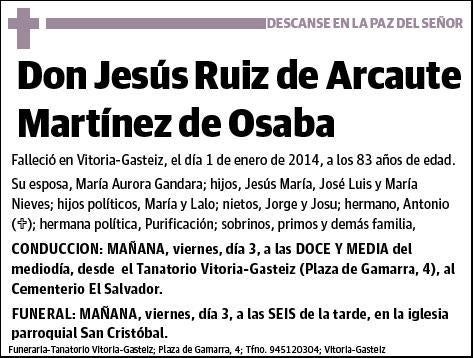 RUIZ DE ARCAUTE MARTINEZ DE OSABA,JESUS