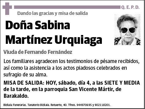 MARTINEZ URQUIAGA,SABINA