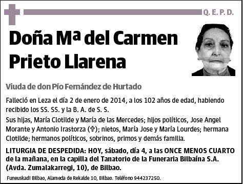 PRIETO LLARENA,Mª DEL CARMEN