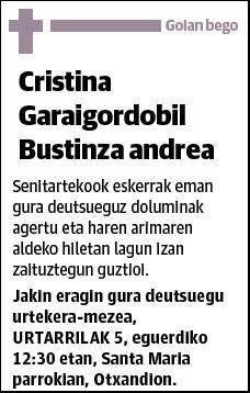 GARAIGORDOBIL BUSTINZA,CRISTINA