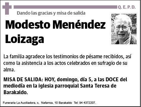 MENENDEZ LOIZAGA,MODESTO