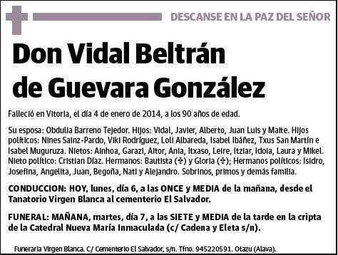 BELTRAN DE GUEVARA GONZALEZ,VIDAL