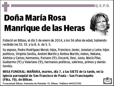 MANRIQUE DE LAS HERAS,MARIA ROSA