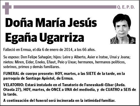 EGAÑA UGARRIZA,MARIA JESUS