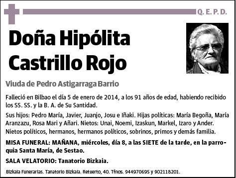 CASTRILLO ROJO,HIPOLITA