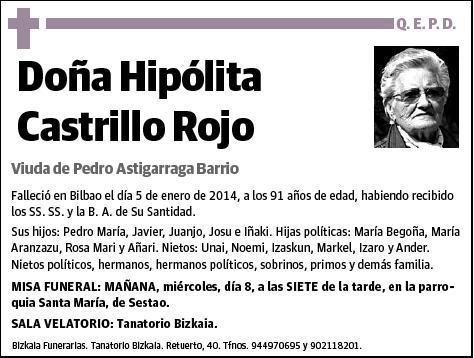 CASTRILLO ROJO,HIPOLITA