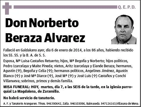 BERAZA ALVAREZ,NORBERTO