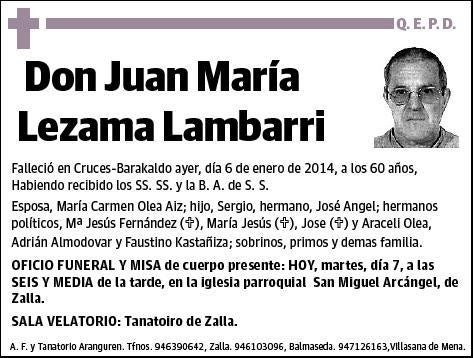 LEZAMA LAMBARRI,JUAN MARIA