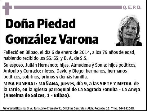 GONZALEZ VARONA,PIEDAD