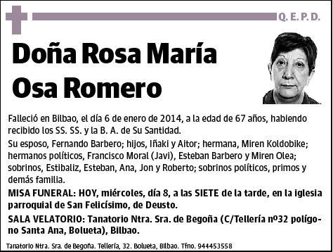 OSA ROMERO,ROSA MARIA