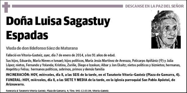 SAGASTUY ESPADAS,LUISA