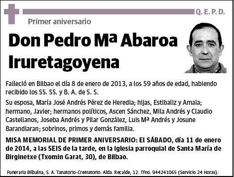 ABAROA IRURETAGOYENA,PEDRO Mª