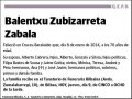 ZUBIZARRETA ZABALA,BALENTXU