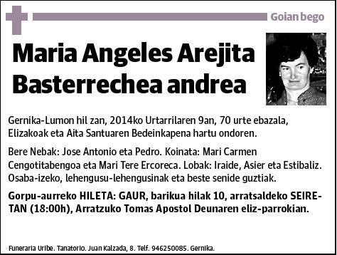 AREJITA BASTERRECHEA,MARIA ANGELES