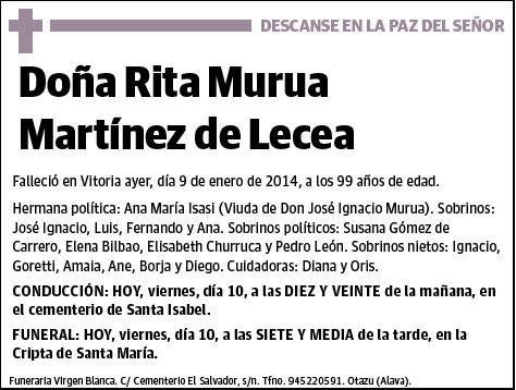 MURUA MARTINEZ DE LECEA,RITA