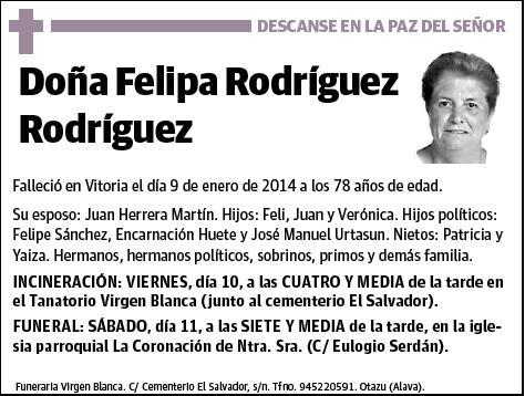 RODRIGUEZ RODRIGUEZ,FELIPA