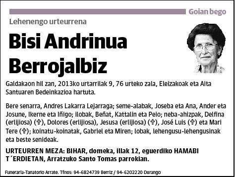 ANDRINUA BERROJALBIZ,BISI