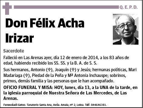 ACHA IRIZAR,FELIX