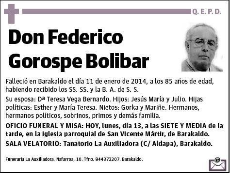 GOROSPE BOLIBAR,FEDERICO