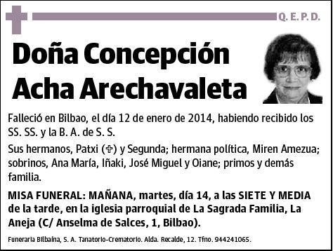 ACHA ARECHAVALETA,CONCEPCION