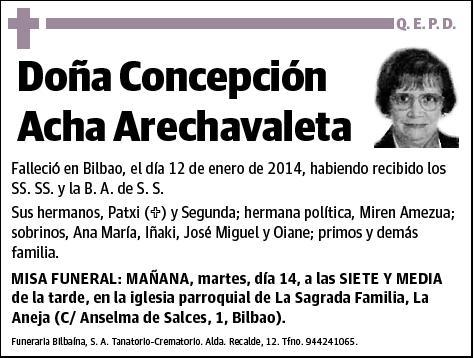 ACHA ARECHAVALETA,CONCEPCION