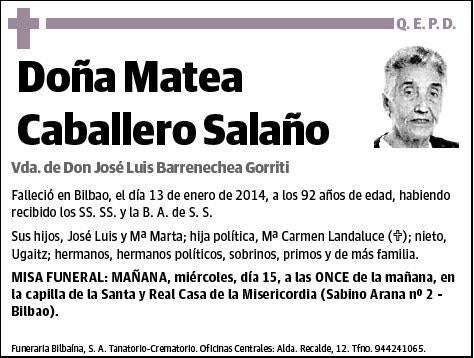 CABALLERO SALAÑO,MATEA