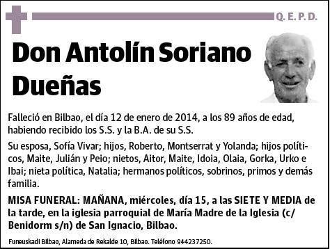 SORIANO DUEÑAS,ANTOLIN