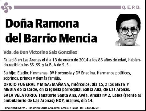 DEL BARRIO MENCIA,RAMONA