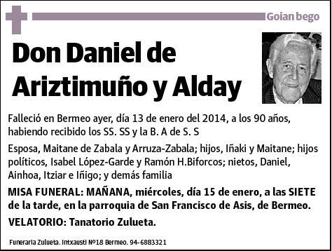 DE ARIZTIMUÑO Y ALDAY,DANIEL