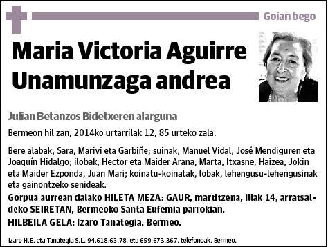 AGUIRRE UNAMUNZAGA,MARIA VICTORIA