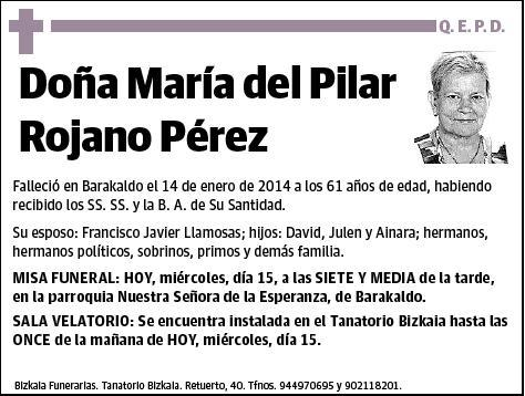 ROJANO PEREZ,MARIA DEL PILAR