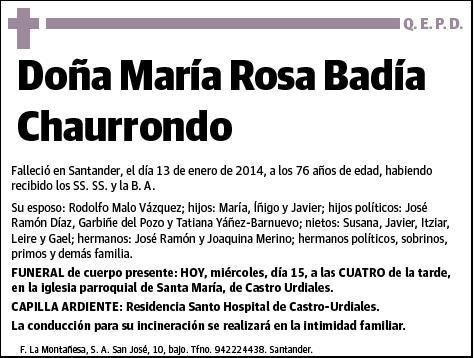 BADIA CHAURRONDO,MARIA ROSA