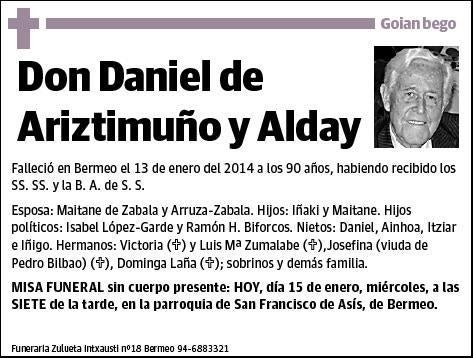 DE ARIZTIMUÑO Y ALDAY,DANIEL