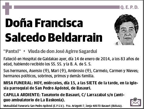 SALCEDO BELDARRAIN,FRANCISCA