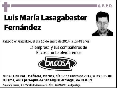 LASAGABASTER FERNANDEZ,LUIS MARIA