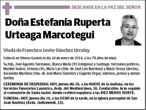 URTEAGA MARCOTEGUI,ESTEFANIA RUPERTA