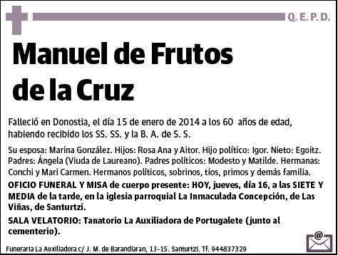 DE FRUTOS DE LA CRUZ,MANUEL