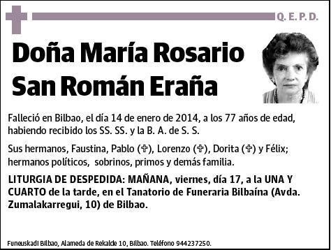 SAN ROMAN ERAÑA,MARIA ROSARIO