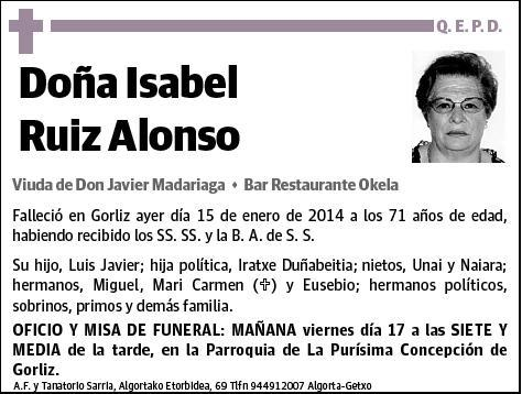 RUIZ ALONSO,ISABEL