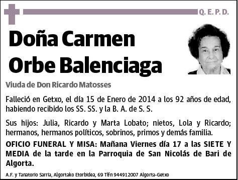 ORBE BALENCIAGA,CARMEN